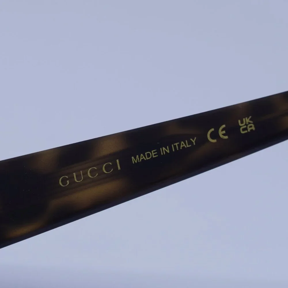 Gucci GG1787S 002 Sunglasses Dark Havana Cat Eye Frame, Brown Lenses
